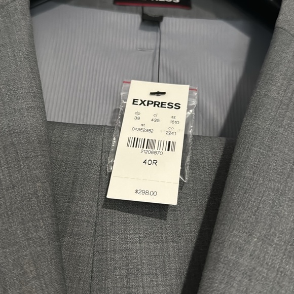 Grey Suit Jacket Express Slim Fit - Picture 4 of 4